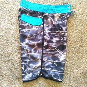 💥 3/$20 ZeroXposure Large (14-16) Shark swSwim Trunks!